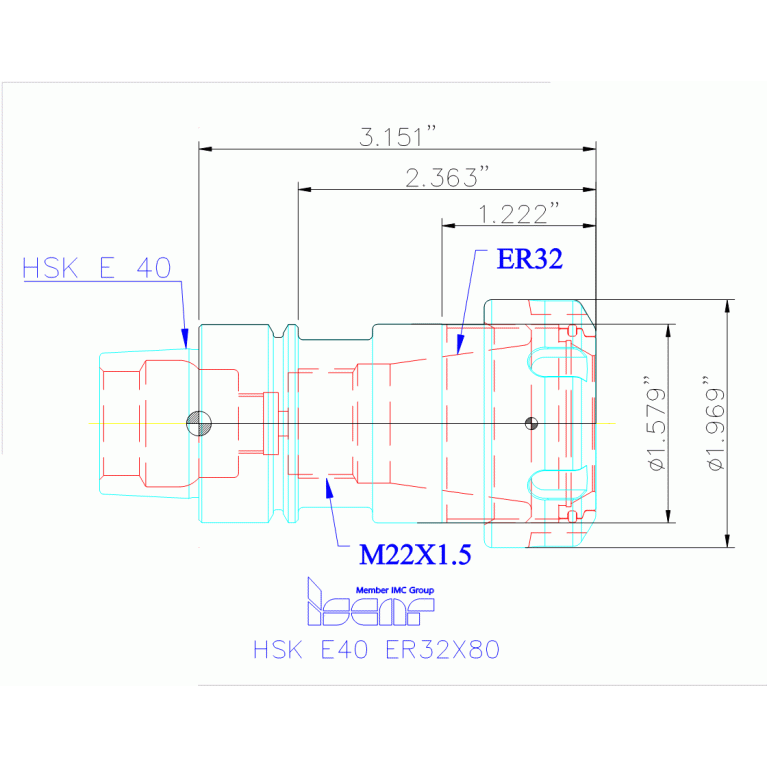 HSK E40 ER32X80