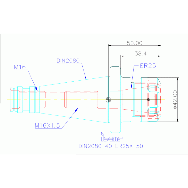 DIN2080 40 ER25X 50