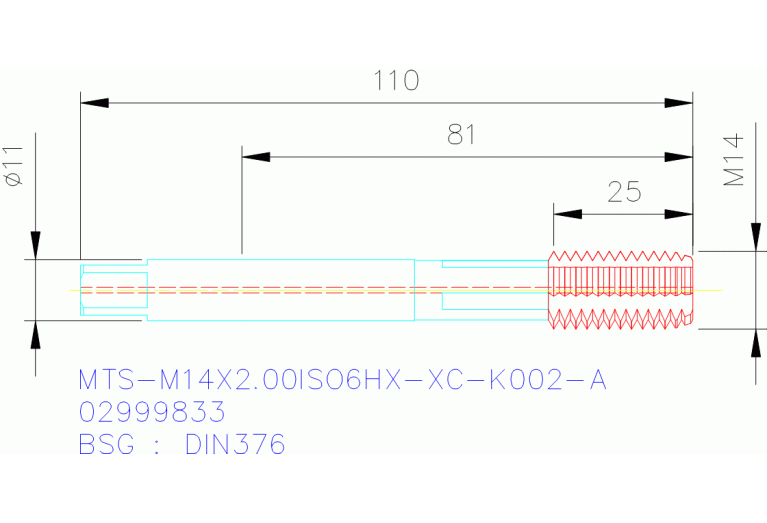 MTS-M14X2.00ISO6HX-XC-K002-A