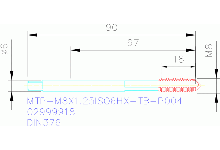 MTP-M8X1.25ISO6HX-TB-P004