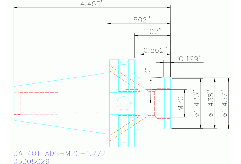 CAT40TFADB-M20-1.772