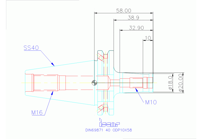 DIN69871 40 ODP10X58