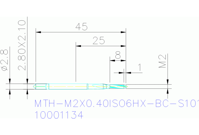 MTH-M2X0.40ISO6HX-BC-S101