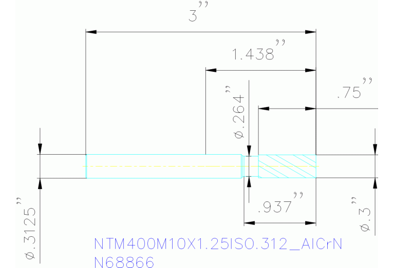 NTM400M10X1.25ISO.312 ALCRN