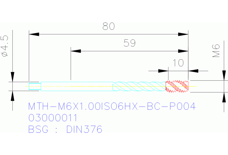 MTH-M6X1.00ISO6HX-BC-P004