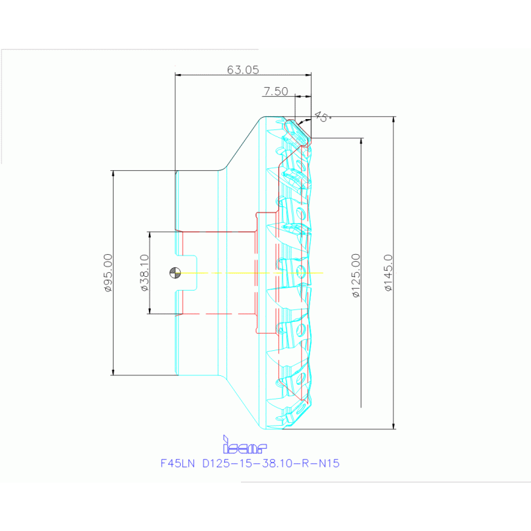 F45LN D125-15-38.10-R-N15