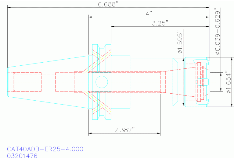 CAT40ADB-ER25-4.000
