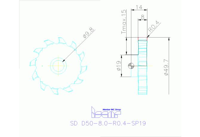 SD D50-8.0-R0.4-SP19 IC908