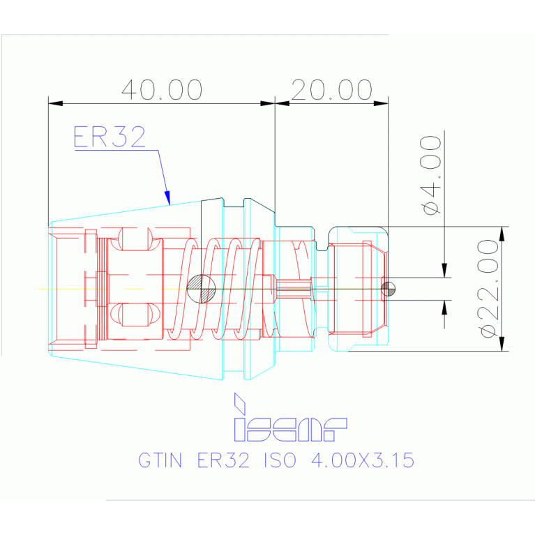 GTIN ER32 ISO 4.00X3.15