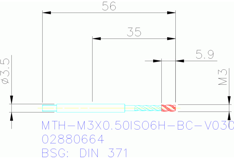 MTH-M3X0.50ISO6H-BC-V030