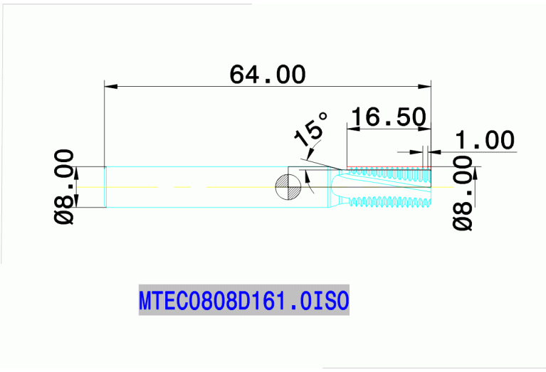 MTEC 0808D16 1.0ISO IN2005