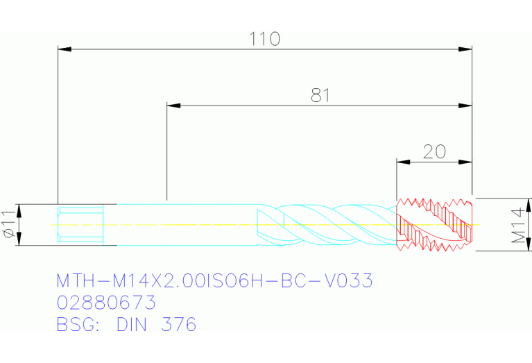 MTH-M14X2.00ISO6H-BC-V033