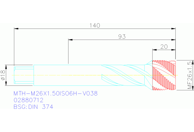 MTH-M26X1.50ISO6H-BC-V038
