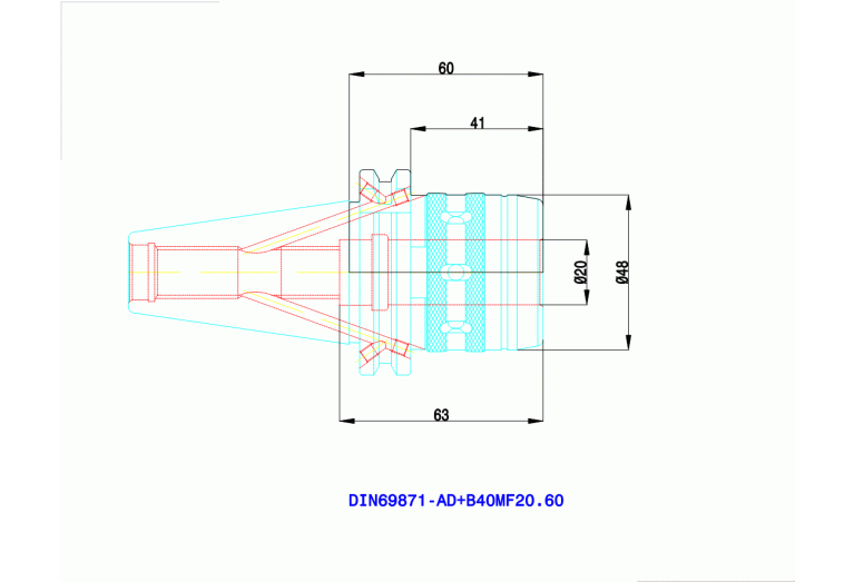 DIN69871-AD+B40 MF20.60