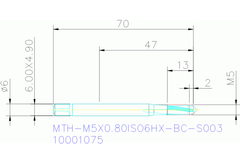 MTH-M5X0.80ISO6HX-BC-S003