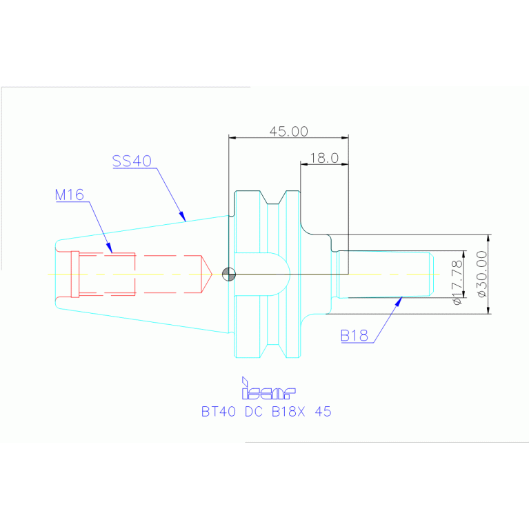 BT40 DC B18X 45