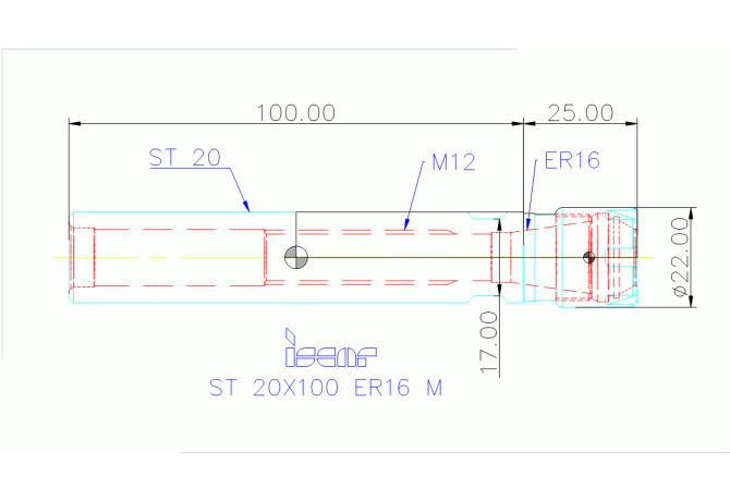 ST 20X100 ER16 M