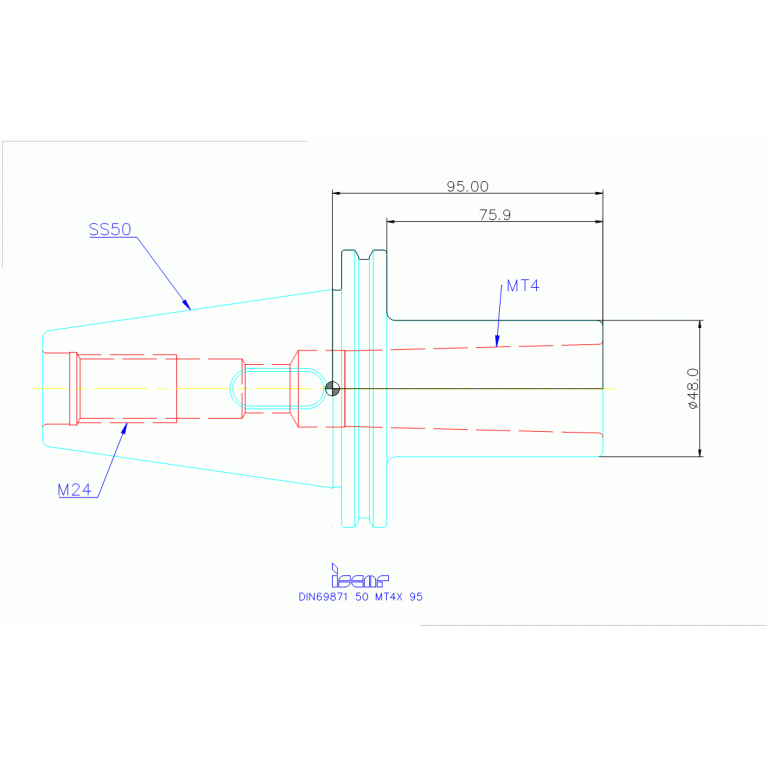 DIN69871 50 MT4X 95