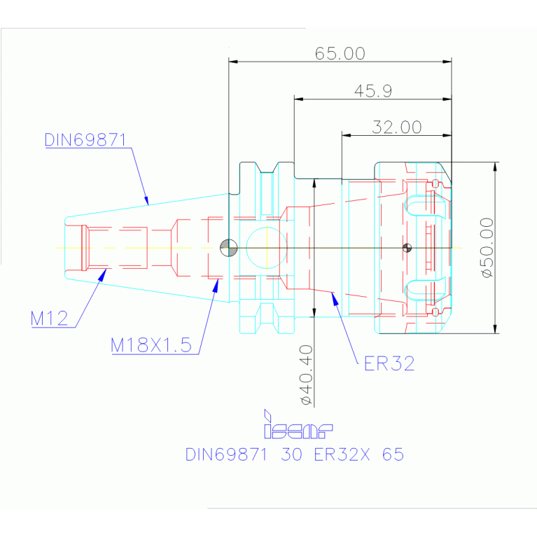 DIN69871 30 ER32X 65