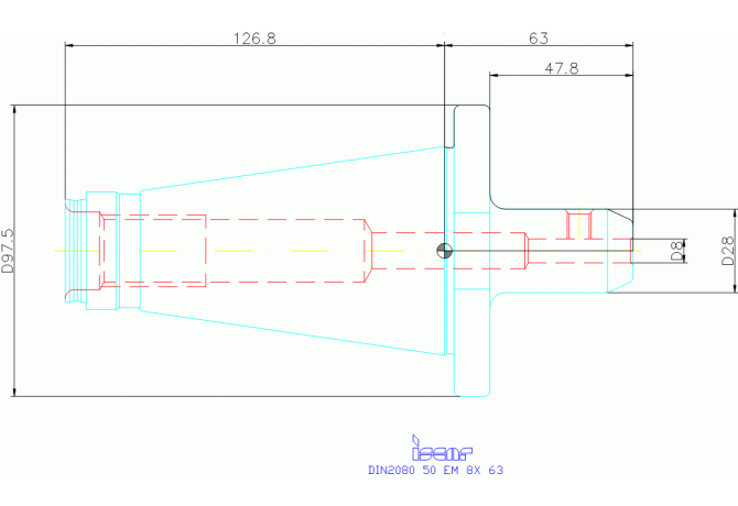 DIN2080 50 EM 8X 63
