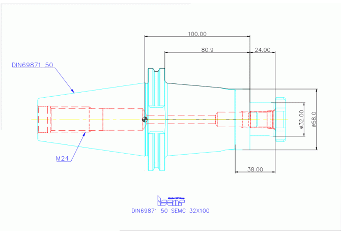 DIN69871 50 SEMC 32X100