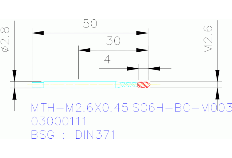 MTH-M2.6X0.45ISO6H-BC-M003