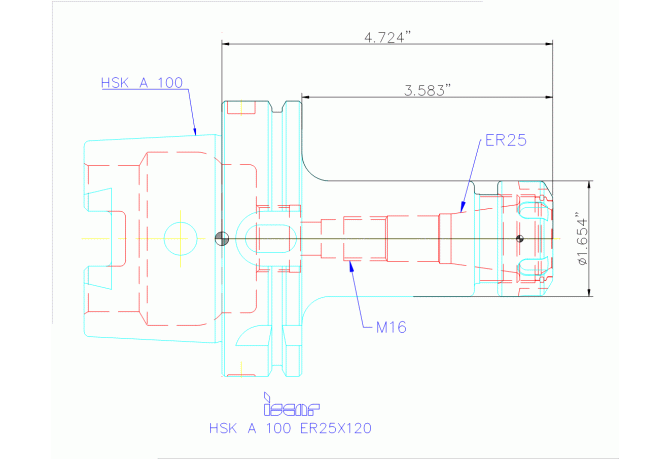 HSK A100 ER25X120
