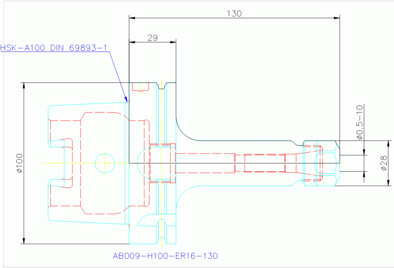 AB009-H100-ER16-130