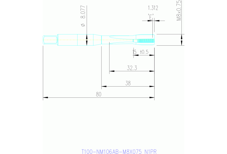T100-NM106AB-M8X075 N1PR