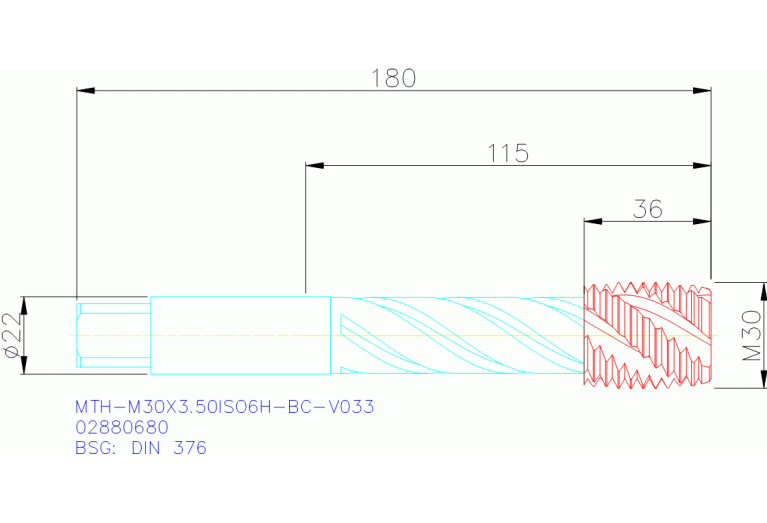 MTH-M30X3.50ISO6H-BC-V033