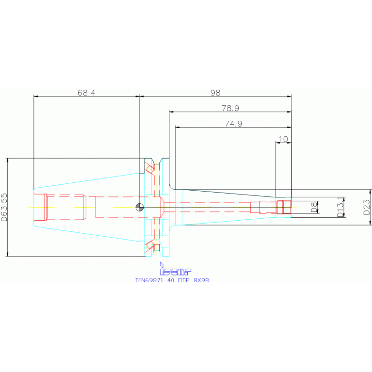 DIN69871 40 ODP 8X98