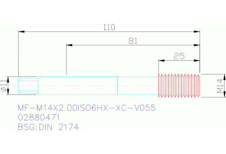 MF-M14X2.00ISO6HX-XC-V055