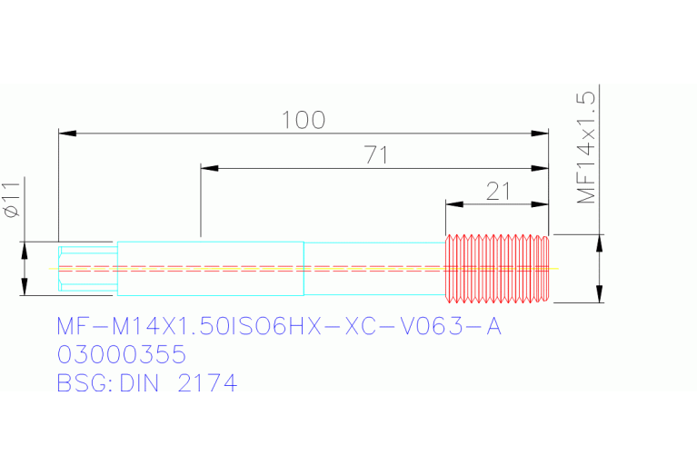 MF-M14X1.50ISO6HX-XC-V063-A