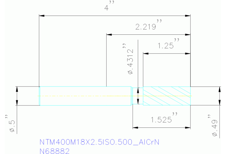NTM400M18X2.5ISO.500 ALCRN