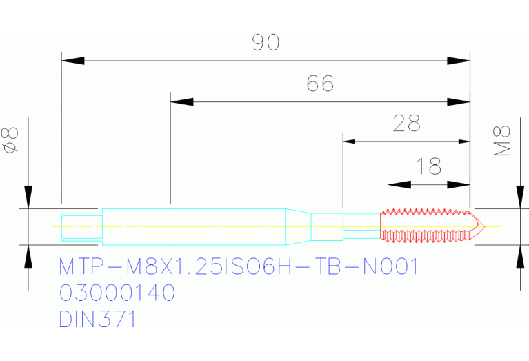 MTP-M8X1.25ISO6H-TB-N001