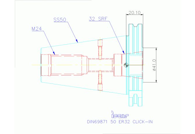 DIN69871 50 ER32 CLICK-IN