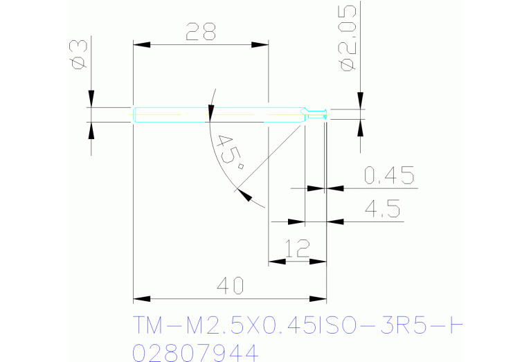 TM-M2.5X0.45ISO-3R1-H