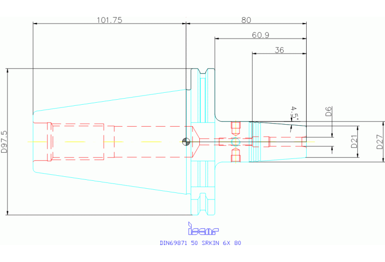 DIN69871 50 SRKIN 6X 80