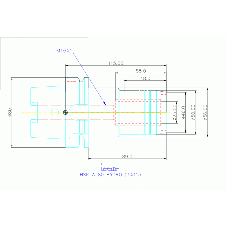 HSK A80 HYDRO 25X115