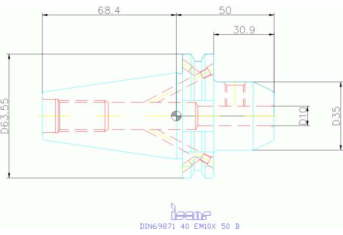 DIN69871 40 EM10X 50 B