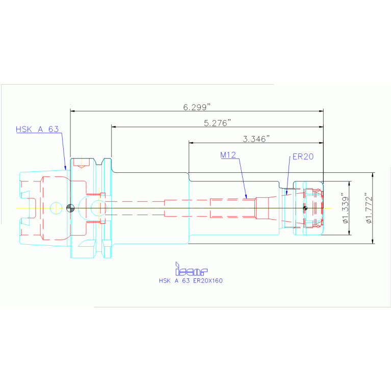 HSK A63 ER20X160
