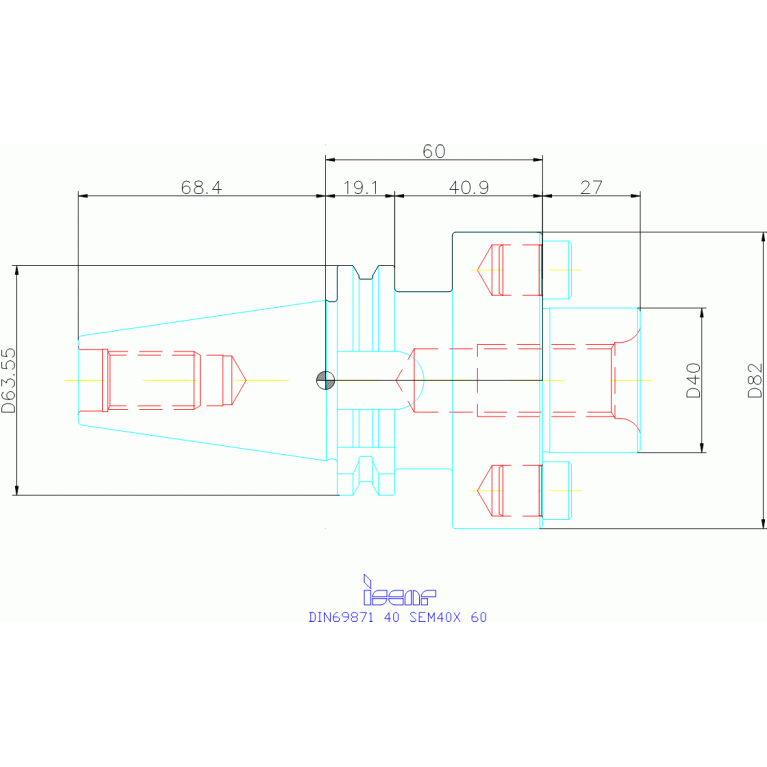 DIN69871 40 SEM40X 60