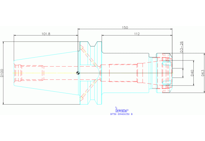 BT50 ER40X150 B