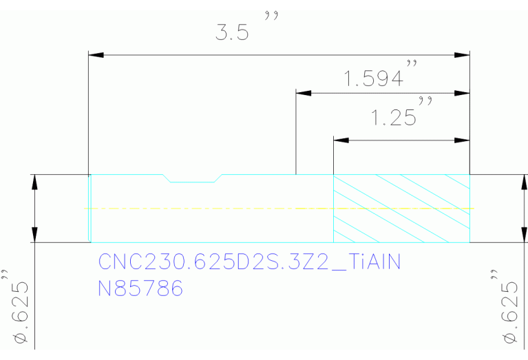 CNC230.625D2S.3Z2 TIALN