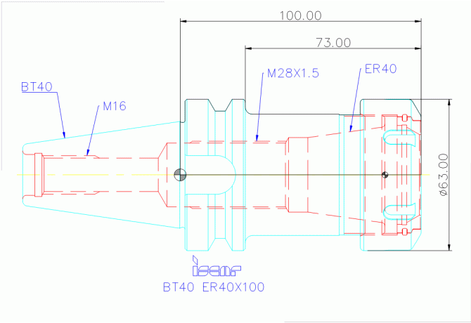 BT40 ER40X100