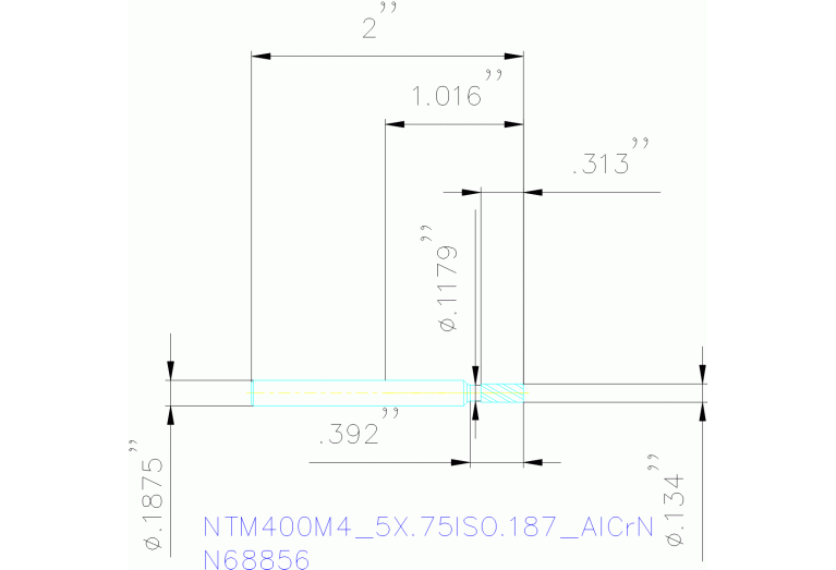 NTM400M4.5X.75ISO.187 ALCRN
