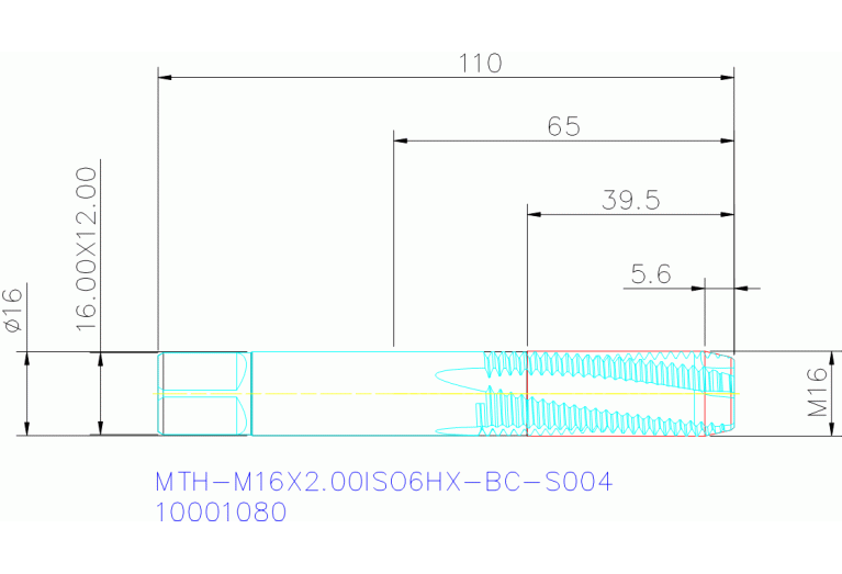 MTH-M16X2.00ISO6HX-BC-S004