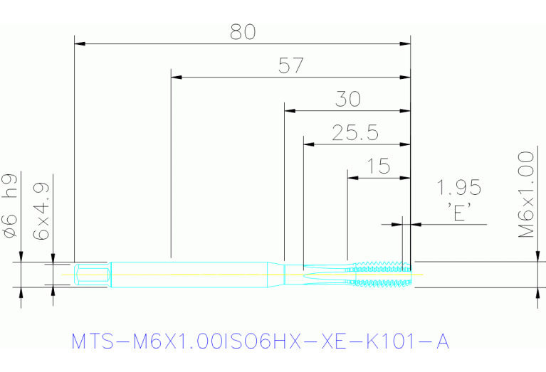 MTS-M6X1.00ISO6HX-XE-K101-A