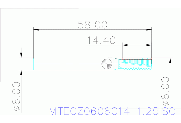 MTECZ 0606C14 1.25ISO IN2005