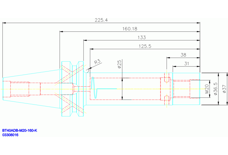 BT40ADB-M20-160-K